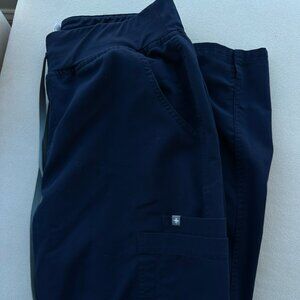Figs Scrubs Navy Straight Yola Pants - High Waisted